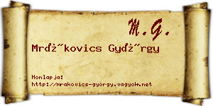 Mrákovics György névjegykártya